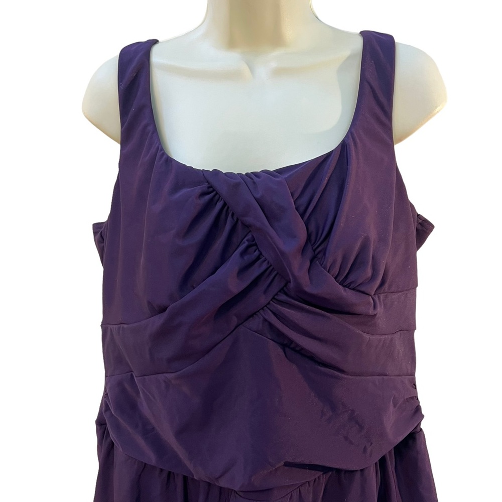 Lands' End Purple Twist-Front One-Piece Swimsuit